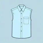 pale blue sleeveless button-up shirt image